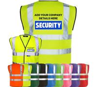 Corporate Togs SECURITY Personalised Hi-Visibility Safety Vest - Security Hi Vis Vest, Printed High-Visibility Tabard, EN IS0 20471 Class 2 Compliant | Safety Apparel