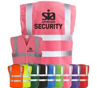Corporate Togs SIA SECURITY Hi-Vis Vest - Workwear Staff Waistcoat, Safety Vest Waistcoat, British Standard CE Marked, Fastening Waistcoat | Safety Vests