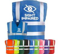Corporate Togs Sight Impaired Blind Aid Printed Vest - Hi Vis Safety Vest, Waistcoat, High Visibility, Fastening Waistcoat | Protective Safety Wear