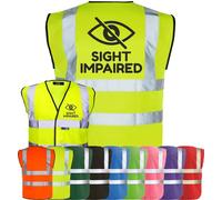 Corporate Togs Sight Impaired Blind Aid Printed Vest - Hi Vis Safety Vest, Waistcoat, High Visibility, Fastening Waistcoat | Protective Safety Wear