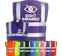 Corporate Togs Sight Impaired Blind Aid Printed Vest - Hi Vis Safety Vest, Waistcoat, High Visibility, Fastening Waistcoat | Protective Safety Wear