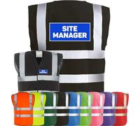 Corporate Togs SITE MANAGER Printed Vest - High Visibility Waistcoat, Safety Vest Tabard, Fastening and Fully EN471 | Personal Protective Equipment & Safety Vests
