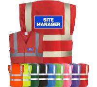 Corporate Togs SITE MANAGER Printed Vest - High Visibility Waistcoat, Safety Vest Tabard, Fastening and Fully EN471 | Personal Protective Equipment & Safety Vests
