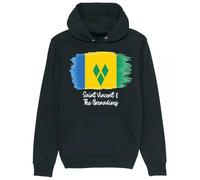 Corporate Togs St Vincent & The Grenadines Flag Graphic Printed Hoodie - Country Hoodie, 80% Cotton 20% Polyester, Hooded Neckline, Pullover Hoodie | For Men and Women
