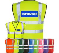 Corporate Togs SUPERVISOR Printed High-Visibility Waistcoat - Certified EN IS0 20471 Class 2 (Yellow & Orange Only), Safety Vest | Personal Protective Equipment & Safety Vests