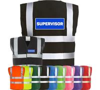 Corporate Togs SUPERVISOR Printed High-Visibility Waistcoat - Certified EN IS0 20471 Class 2 (Yellow & Orange Only), Safety Vest | Personal Protective Equipment & Safety Vests