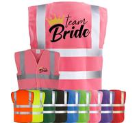 Corporate Togs TEAM BRIDE QUEEN BRIDE Waistcoat - Hen Do Party Night Wedding Vest, Hi-Vis Funny T-Shirt Vest, Fastening Waistcoat | Protective Safety Wear