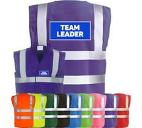Corporate Togs TEAM LEADER Waistcoat - Printed High Visibility Tabard, Fastening, Health & Safety Compliant Waistcoat, Brace Hi-Vis Strips | Protective Safety Wear