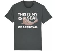 Corporate Togs This is My Seal of Approval Funny T-Shirt - Pun Joke Novelty Gift Idea, Regular Tee, Machine Washable, Short Sleeve T-Shirt, 100% Cotton, S-2XL | for Men & Women Gray