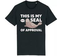 Corporate Togs This is My Seal of Approval Funny T-Shirt - Pun Joke Novelty Gift Idea, Regular Tee, Machine Washable, Short Sleeve T-Shirt, 100% Cotton, S-2XL | for Men & Women Black