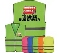 Corporate Togs Trainee Bus Driver Printed Vest, Children's Visibility Safety Vest, Sleeveless, Reflective Bands, Hook & Loop Fastening, Small to Large Size | Emergency Hi-Vis Vests