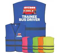 Corporate Togs Trainee Bus Driver Printed Vest, Children's Visibility Safety Vest, Sleeveless, Reflective Bands, Hook & Loop Fastening, Small to Large Size | Emergency Hi-Vis Vests