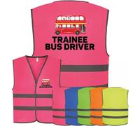 Corporate Togs Trainee Bus Driver Printed Vest, Children's Visibility Safety Vest, Sleeveless, Reflective Bands, Hook & Loop Fastening, Small to Large Size | Emergency Hi-Vis Vests