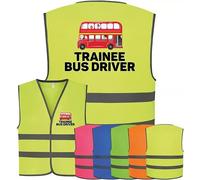 Corporate Togs Trainee Bus Driver Printed Vest, Children's Visibility Safety Vest, Sleeveless, Reflective Bands, Hook & Loop Fastening, Small to Large Size | Emergency Hi-Vis Vests
