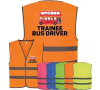 Corporate Togs Trainee Bus Driver Printed Vest, Children's Visibility Safety Vest, Sleeveless, Reflective Bands, Hook & Loop Fastening, Small to Large Size | Emergency Hi-Vis Vests