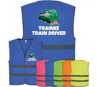 Corporate Togs Trainee Train Driver Vest, Trainee Driver Hi-Vis Vest for Kids, Sleeveless, Reflective Trim, Hook & Loop Closure, Large Size | Safety Vests