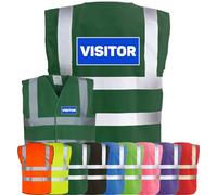 Corporate Togs VISITOR Printed Hi-Vis Safety Vest, Safety Apparel with 2 Band & Brace Reflective Strips, Fully EN471 Health & Safety Compliant | Protective Safety Wear