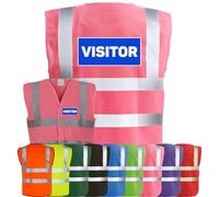Corporate Togs VISITOR Printed Hi-Vis Safety Vest, Safety Apparel with 2 Band & Brace Reflective Strips, Fully EN471 Health & Safety Compliant | Protective Safety Wear