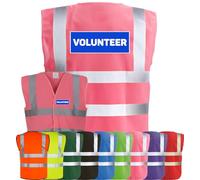 Corporate Togs VOLUNTEER Printed High Visibility Waistcoat - Hi-Vis Safety Vest Tabard, Brace Hi-Vis Strips, Fully EN471 Health, Protective Safety Wear | Safety Apparel