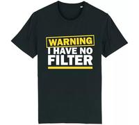 Corporate Togs Warning I Have No Filter T-Shirt, Novelty Printed Tee, Funny Joke Sarcastic Tee, 100% Cotton, Crew Neck, Short Sleeves, Novelty Gift Idea, S-XXL | Shirts & Tops Black