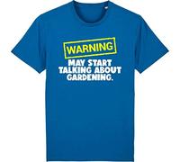 Corporate Togs Warning May Start Talking About Gardening Gardener Funny Slogan Unisex T-Shirt, Large, Royal Blue