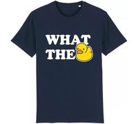 Corporate Togs What The Duck T-Shirt, Novelty Printed Tee, Unique Pun Gift Idea, 100% Cotton, Crew Neck, Short Sleeves, Funny Duck Lover Farmer T-Shirt, S-XXL | Shirts & Tops Navy Blue