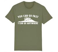 Corporate Togs You Can Go Fast - I Can Go Anywhere 4x4 Land Off Roader Rover Driver 4x4 T-Shirt, Large, Olive Green