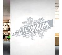 Corporate Wall Art Sticker - Teamwork, Leadership, Training, Skills Goal, Respect... - Company Office, Conference Room [XXLarge] [Silver]
