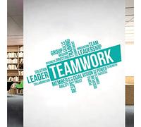 Corporate Wall Art Sticker - Teamwork, Leadership, Training, Skills Goal, Respect... - Company Office, Conference Room [XXLarge] [Turquoise]