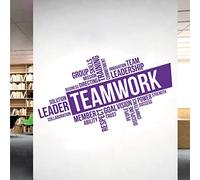 Corporate Wall Art Sticker - Teamwork, Leadership, Training, Skills Goal, Respect... - Company Office, Conference Room [XLarge] [Purple]