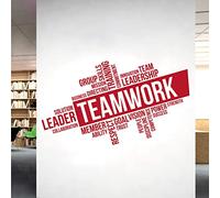 Corporate Wall Art Sticker - Teamwork, Leadership, Training, Skills Goal, Respect... - Company Office, Conference Room [XLarge] [Cherry]