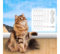 Corpower Cat Net for Balcony, Cat Protection Net 10 x 3 m, Cat Net for Balcony, No Drilling, with Mounting Rope and Accessories, Suitable for Balconies, Patios, Windows and Fences