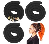 Corpower Pack of 3 Spiral Lock Hair Tie Dreadlock Hair Scrunchie Set Bendable Hair Scrunchie for Women and Men Dreadlocks Ponytail Holder Dread Hair Ties for Braids Thick Curly Hair (66 cm/26 inches)