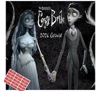 Corpse Bride Calendar 2026 Tim Burton's Square Wall Calendar With FREE Organising Stickers Included