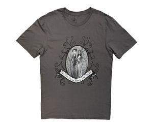 Corpse Bride Men's Can The Living Marry The Dead T-Shirt in Charcoal | Size: Large Corpse Bride Charcoal L