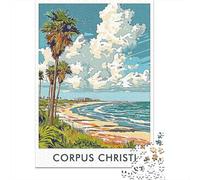 Corpus Christi Beach Scene Jigsaw Puzzle for Adults, 1000 Pieces, 38x26cm/1000pcs, Screen-Free Activity, Relaxing Indoor Time And Time at Home