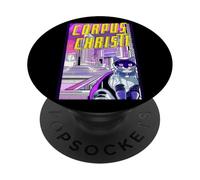 Corpus Christi Cat Retro Anime Cityscape Texas USA Funny PopSockets Adhesive PopGrip