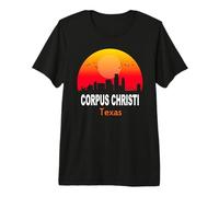 Corpus Christi Texas State USA Vintage Sunset City Skyline Premium T-Shirt