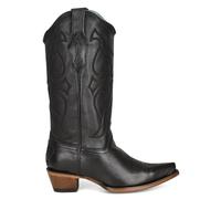 CORRAL LADIE'S BLACK MATCHING STITCH PATTERN & INLAY PULLSTRAPS SNIP TOE, SNIP TOE, LEATHER SOLE, WESTERN, Z5072, Black, 5 UK
