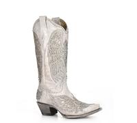 CORRAL Women's Angela Western Boot Snip Toe, White, 5 UK