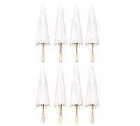 Correa 8PCS Paper Parasol Wedding Umbrella Party Favor 30cm Bamboo Umbrellas for Bridal Shower Centerpieces Photo Props