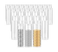 Correa Coin Tubes Assorted Sizes Coin Storage Tubes Clear Plastic Coin Tubes Coin Collection Supplies