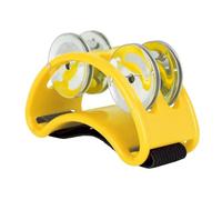 Correa Powerful Sound Foot Tambourine Adjustable Foot Tambourines with Musical Instrument for Performance Singing Yellow