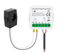Correa Tuya WiFi Smart Meter Tuya WiFi Smart Meter Current Transformer Sensor Clamp Statistician 1/2 Channel Import Power 80A 1CT
