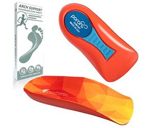 Correct-Position Orthotic Insoles: Plantar Fasciitis Relief | 3/4 Length | Arch Support for Overpronation & Flat Feet - Reduce Heel, Knee, & Back Pain | Men, Women, Kids Running | 1 Pair