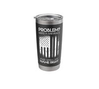 Correctional Officer Problem Spell My Name Thin Silver Line Stainless Steel Insulated Tumbler