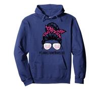 Corrections Nurse Life messy bun hair glasses Pullover Hoodie