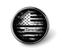 Corrections Officer Supporter U.S. Flag Round Lapel Pin Button Brooch Tie Badge Elegant Hat Clothing Jewelry Accessories
