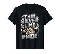 Corrections Officer Thin Silver Line Pride Honor T-Shirt