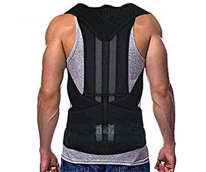 Corrector Shoulder Support Correction Belt Men Women Corset Back Medical Lumbar e Student (Black XL)